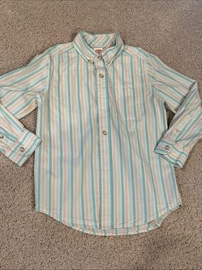 Gymboree Boy’s Striped Button-Up Shirt - Light Blue & White, size